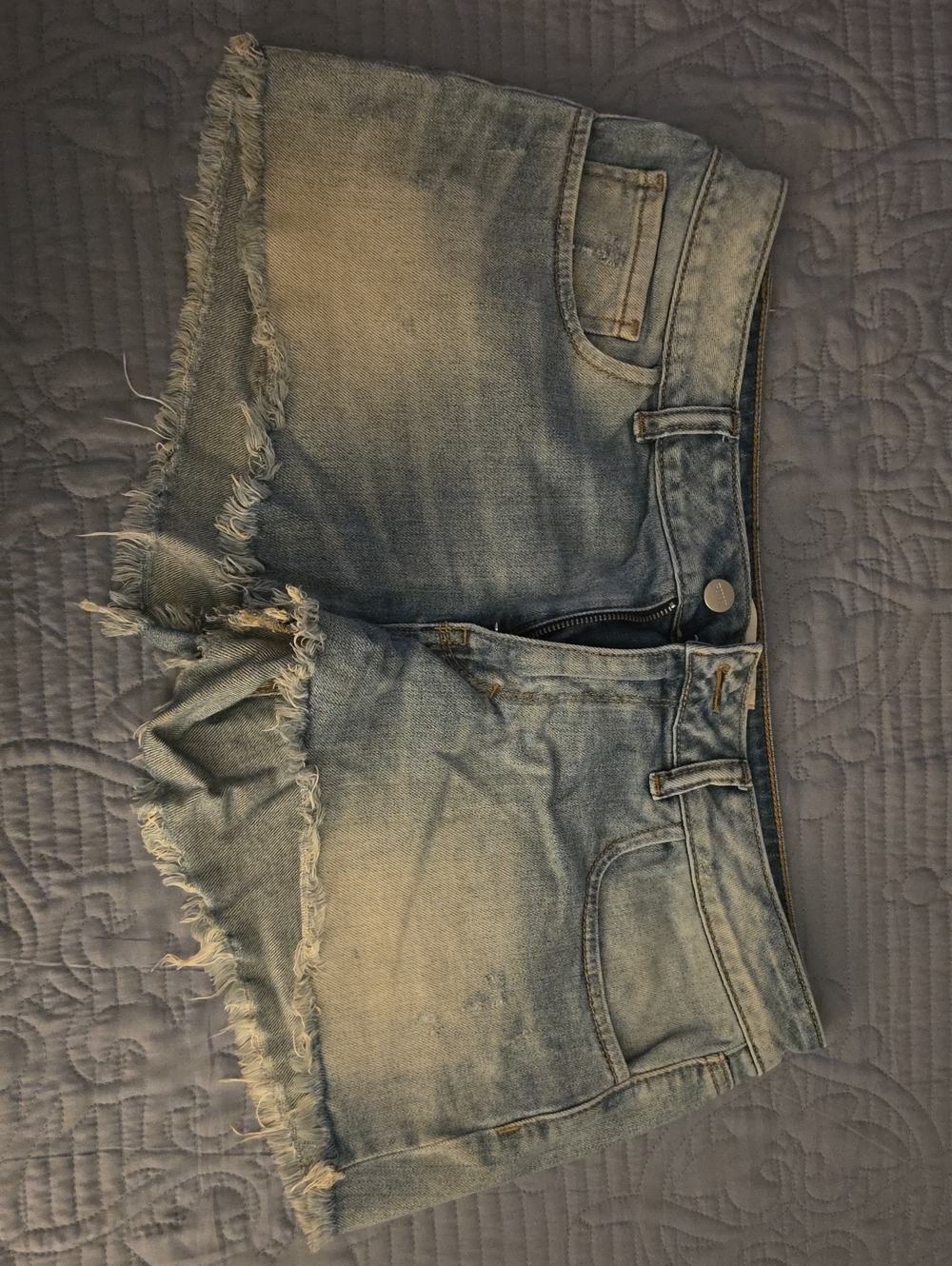 Victoria's Secret Light Blue Distressed Denim Jean Shorts